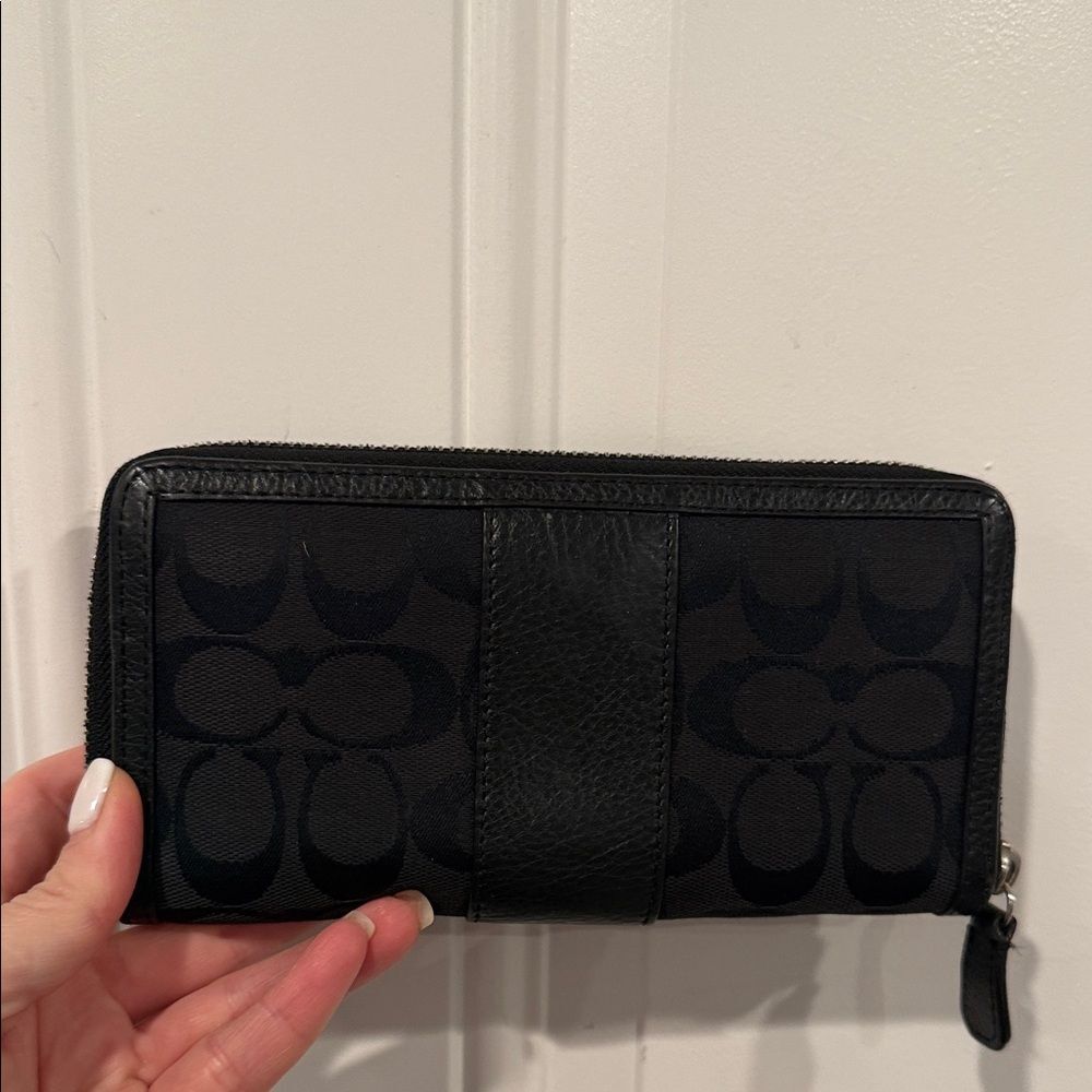 Coach Black Zip-Around Wallet - Picture 2 of 16